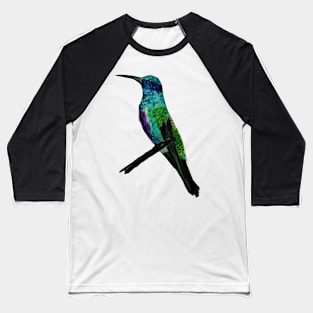 Hummingbird in Watercolor Markers Baseball T-Shirt